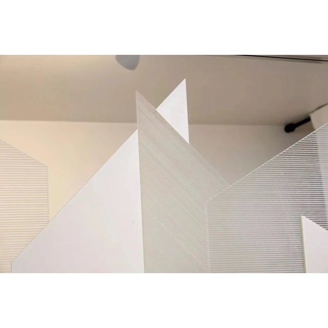 Cream Greg Copeland #633 Signed Modern Geometric Op Art Space Age Mirror Framed 1970s For Sale - Image 8 of 11