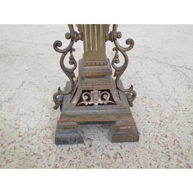 Antique French Brass Fireplace Andirons With Rams Head a Pair Chairish