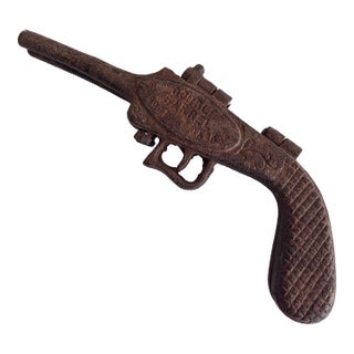Faux Gun Cast Iron Antique Boot Jack For Sale
