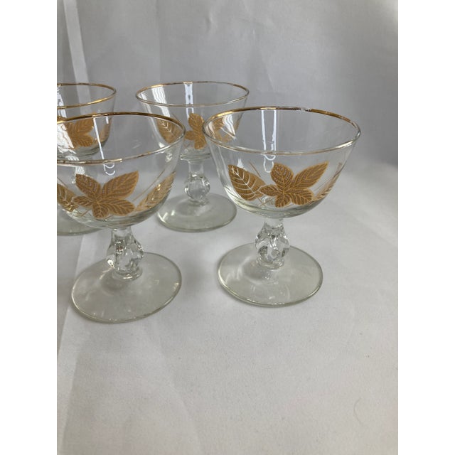 Libbey Glass Co. Vintage Golden Leaves Glasses, Set of 8 For Sale - Image 4 of 10