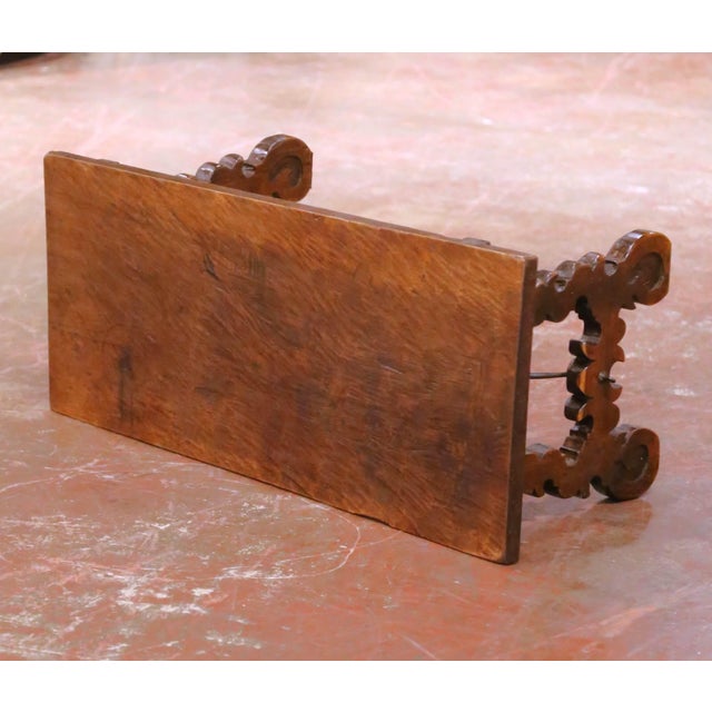 18th Century Spanish Carved Walnut Single-Plank Coffee Table With Iron Stretcher For Sale - Image 9 of 10