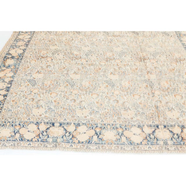 Authentic Persian Meshad Botanic Handmade Wool Carpet For Sale - Image 9 of 9