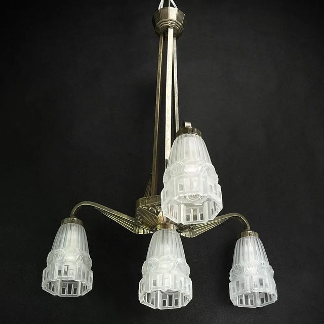 Art deco chandelier the art deco ceiling light is a remarkable example of the craftsmanship and style of the early 20th...