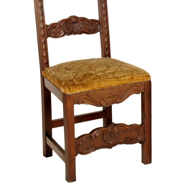 Tan 19th Century Renaissance Style Carved Walnut Dining Chairs, Set of 6 For Sale - Image 8 of 10