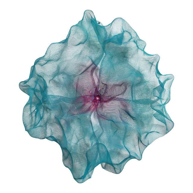 Cotton Candy Cumulus Dark Aqua Purple Periwinkle - Three-Dimensional Wall Art Original Artwork by Atticus Adams For Sale