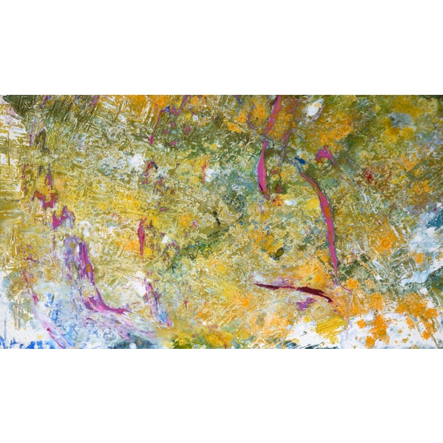 Green, Yellow, Red - Textured Expressionist Composition in Acrylic on Canvas by Charles David Francis For Sale - Image 9 of 10