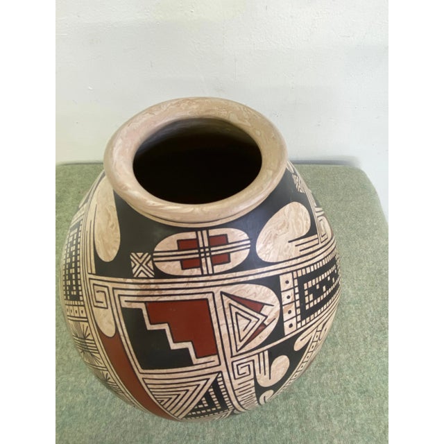 Mexican Pilo Mora Polychrome Pot For Sale - Image 3 of 10