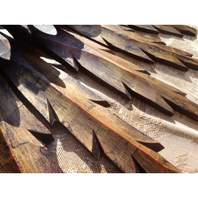 Goldenrod Wooden Sun Mirror, 1960s For Sale - Image 8 of 18