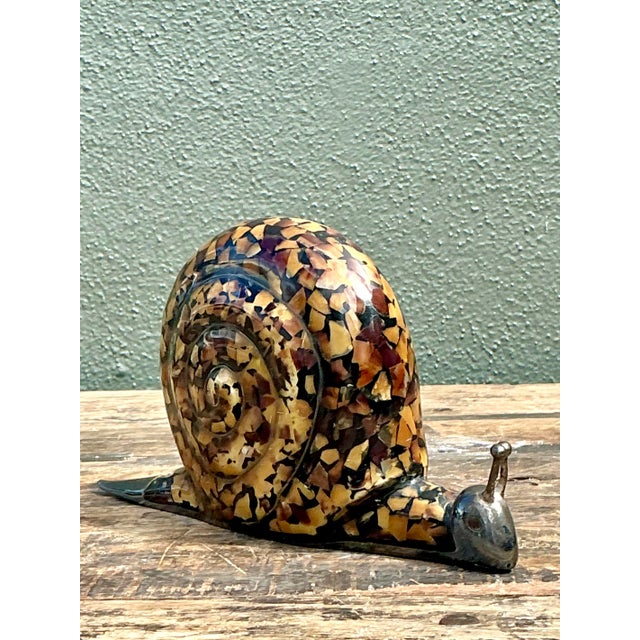 Vintage Coconut Shell Snail For Sale - Image 4 of 12