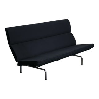 Eames Compact Sofa for Herman Miller in Black For Sale