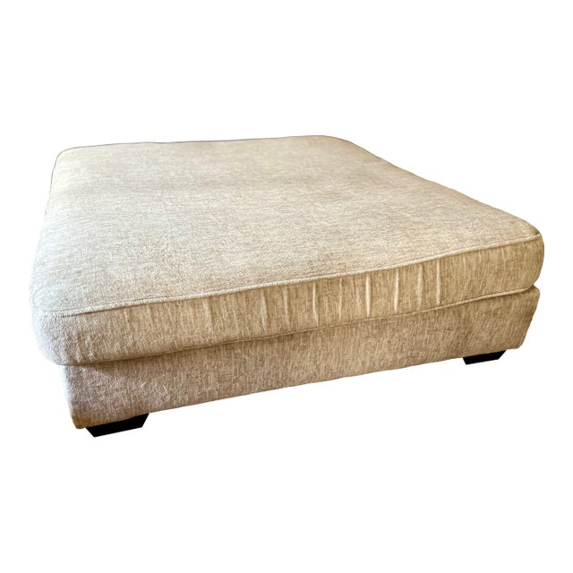 Cream Colored Cocktail Ottoman For Sale