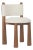 Talia White Boucle Dining Chair with Wood Cone Legs For Sale