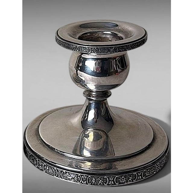 Metal Art Deco Pair American Silver Plate “Dutchardt” Candlesticks by Bernard Rice For Sale - Image 7 of 18
