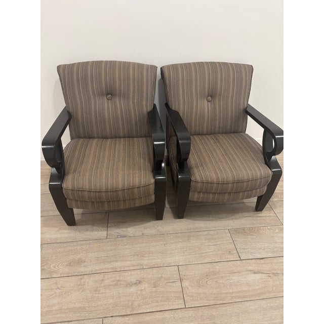 Pair of 1990s Mid Century Style Bassett Furniture Club Chairs For Sale - Image 10 of 11