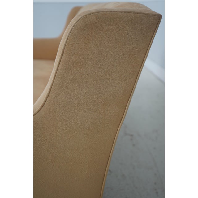 Edward Ferrell Suede Upholstered Settee Loveseat For Sale In Philadelphia - Image 6 of 18