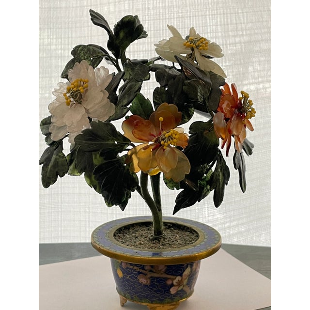 Vintage Miniature Chines Hard Stone Jade Tree For Sale - Image 11 of 12