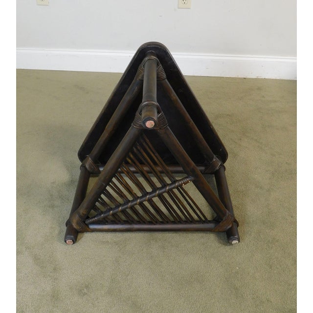 Triangle Side Table Ficks Reed Vintage Rattan Bamboo Triangle Side Table  