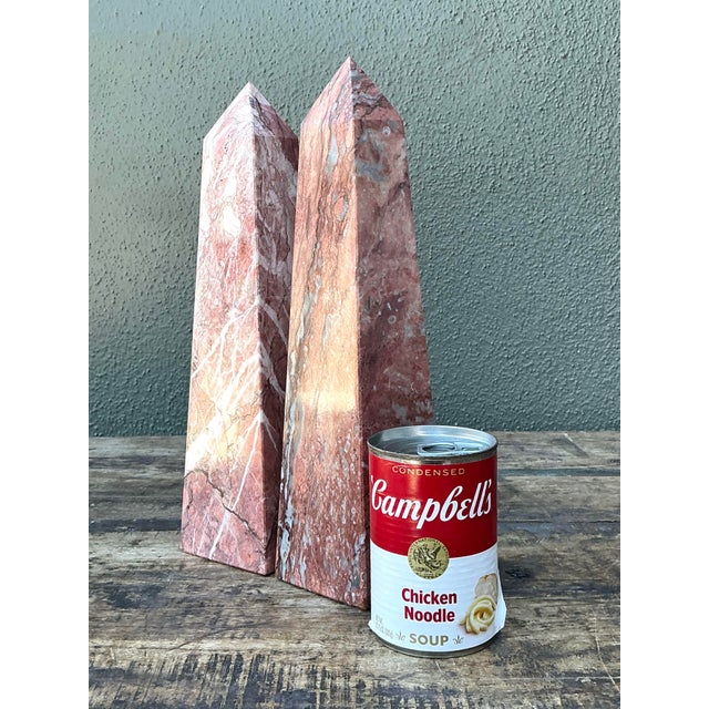 Brick Red Vintage Minimalist Stone Obelisks - A Pair For Sale - Image 8 of 12