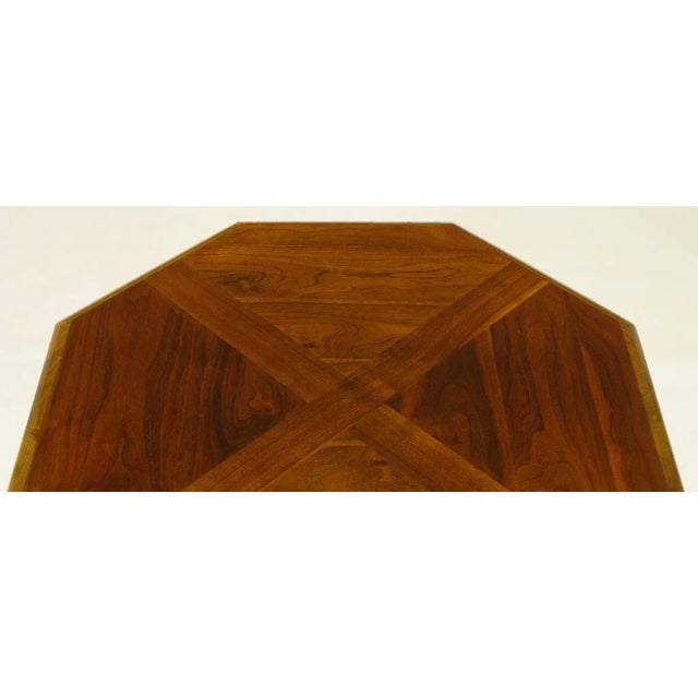 1960s Octagonal Figured Walnut Parquetry Coffee Table For Sale - Image 5 of 8