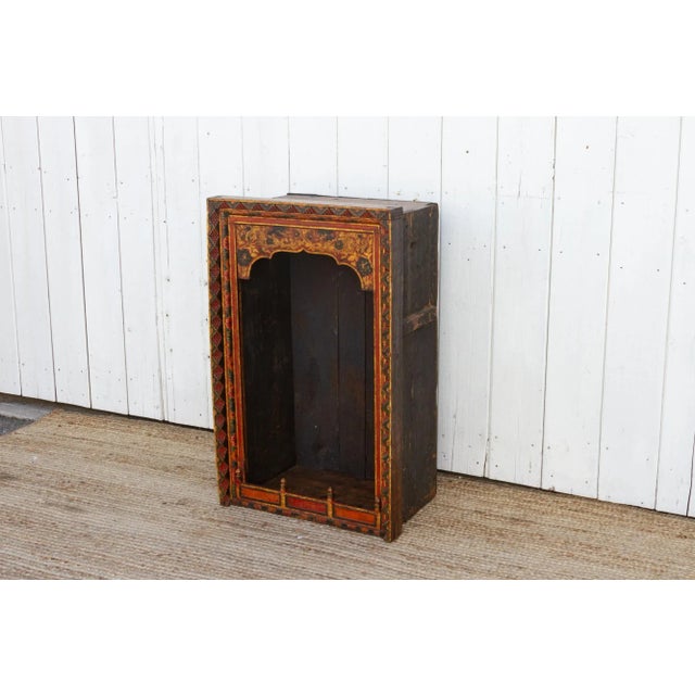 Antique Painted Tibetan Altar Shrine For Sale - Image 4 of 9