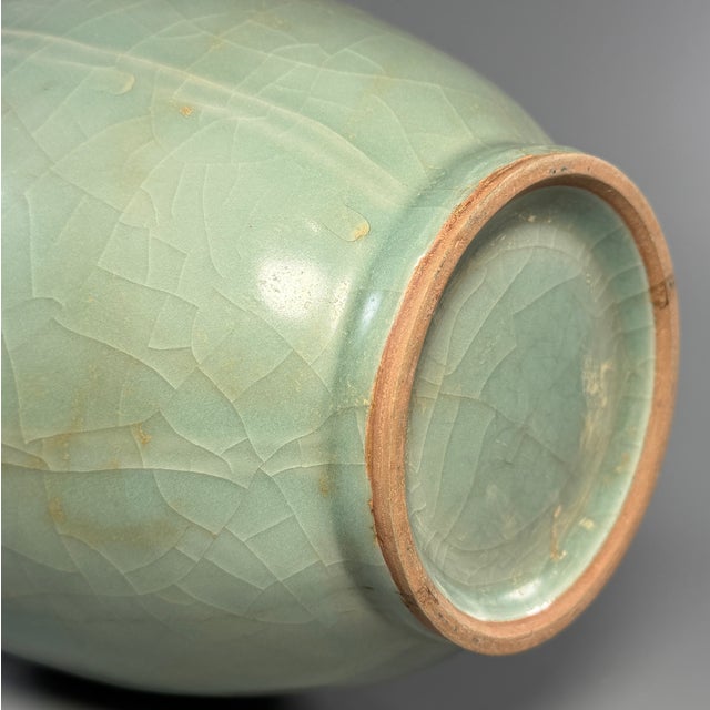Antique Chinese Longquan Celadon Ewer, Floral‑Decorated Handle For Sale - Image 6 of 7