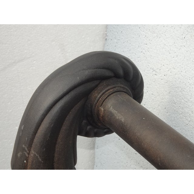 Brown Metal King Sleigh Bed Set Frame Headboard Medalion and Ornate Scrolls For Sale - Image 13 of 18