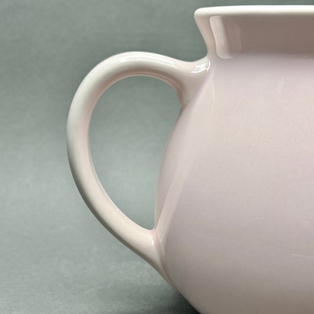 1980s Vintage Primagera Portugal Soft Pink Ceramic Pitcher For Sale - Image 5 of 9