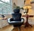 Cassina Black Leather Swivel Recline, Made in Italy For Sale - Image 12 of 17