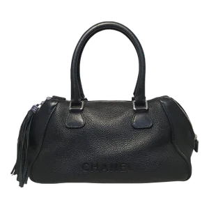 Chanel Lax Black Leather Tassel Bag