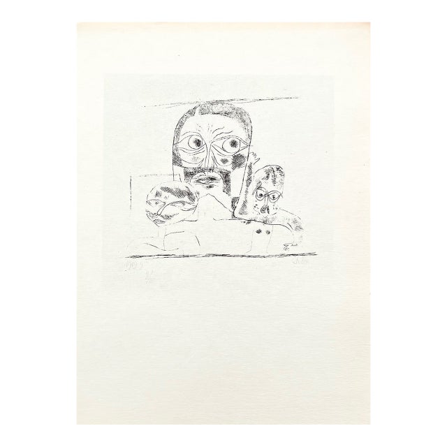 1947 Paul Klee Engraving 18 Three Heads 1919 For Sale