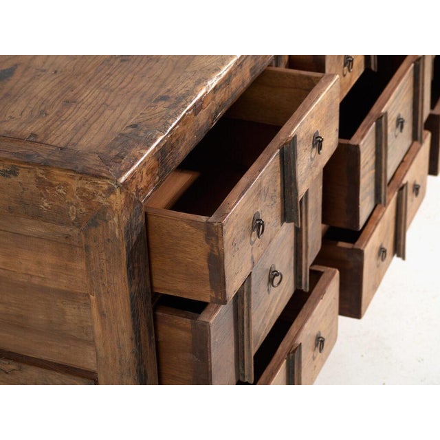 Antique Nine-Drawer Cabinet in Pine Wood, China, 1930s For Sale - Image 6 of 13