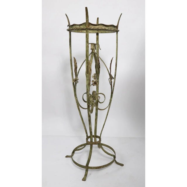 Wrought Iron Plant Stand Pedestal After Salterini For Sale - Image 9 of 9