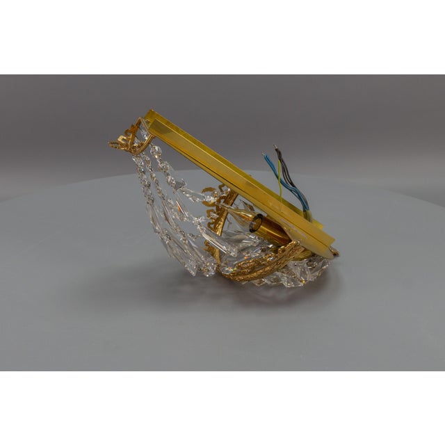 German Empire Style Crystal Glass and Brass Sconce by Palwa, 1960s For Sale - Image 18 of 18