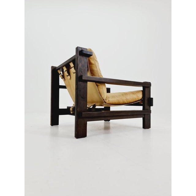 Mid-Century Modern Lounge Chair in Leather and Wood from Straub, Germany, 1960s For Sale - Image 11 of 18