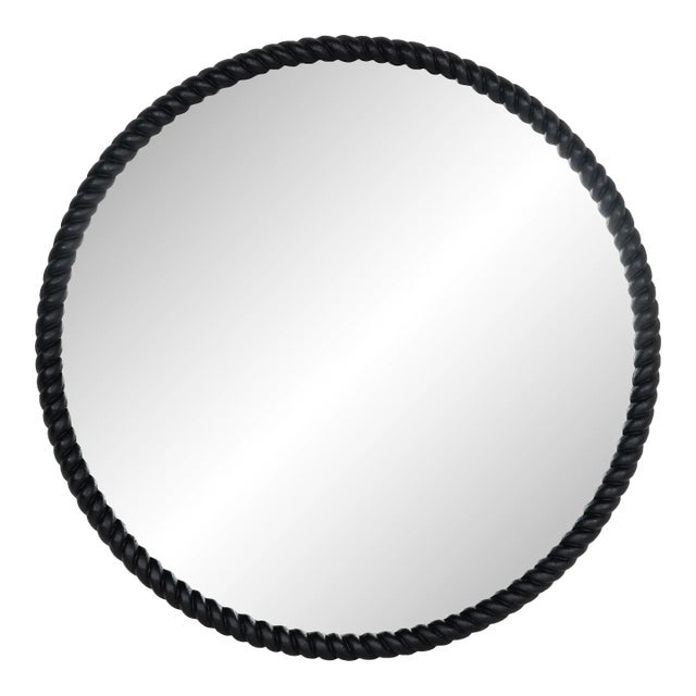 Eva Black Round Mirror For Sale