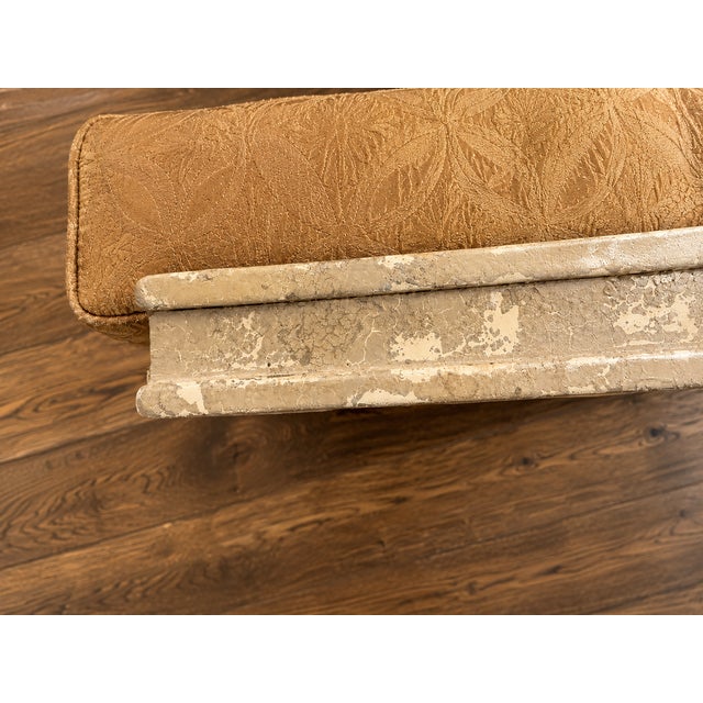Vintage Wesley Hall Distressed Painted Sofa With Exposed Cross-Back Frame For Sale - Image 9 of 11