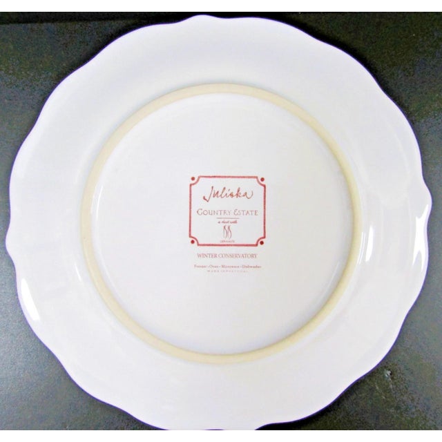 Juliska Country Estate Ruby Party Plates 4 Landscapes With Box For Sale - Image 10 of 13
