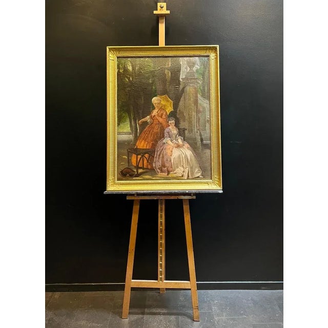 Constantino Sereno, Young Lady and Governess, Oil on Board, 1875 For Sale - Image 14 of 16