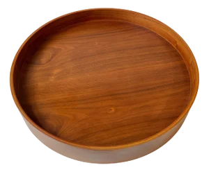 Circular Serving Tray in Teak attributed to Uno & Östen Kristiansson, 1960s