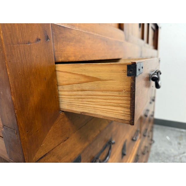 Brown Japanese Two Piece Tansu Chest of Drawers For Sale - Image 8 of 12