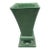 Vintage Haeger Usa Green Square Flared Pedestal Pottery Vase Planter For Sale