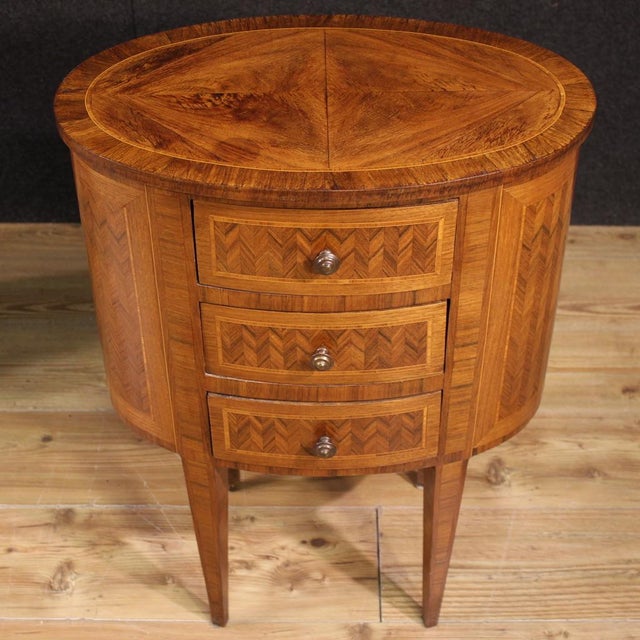 20th Century Italian Inlaid Bedside Tables, 1950s, Set of 2 For Sale - Image 4 of 13