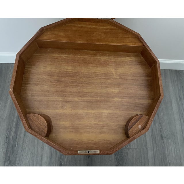 Wood 1960s Italian Marquetry Music Box Table For Sale - Image 7 of 9