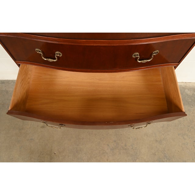 Wood Baker Furniture Georgian Carved Mahogany Nine-Drawer Highboy Dresser, Circa 1980s For Sale - Image 7 of 14