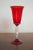 Italian Italian Ruby Red Murano Art Glass Chalice With Gold Aventurine Stem 1970s For Sale - Image 3 of 9