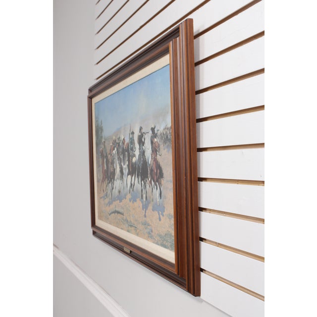 Traditional Frederick Remington Reproduction Oil Painting on Canvas For Sale - Image 3 of 17