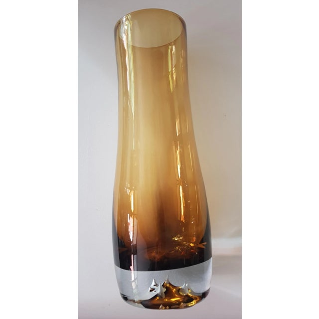 Amber Vase with Processed Glass Bottom, 1960s, in Flawless conditions. Designed 1960 to 1969 This piece is attributed to...