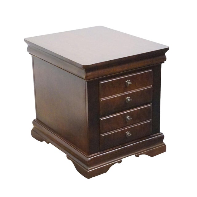 Bassett Bassett Furniture Cherry Traditional Contemporary 23" Chairside Chest / Accent End Table For Sale - Image 4 of 12