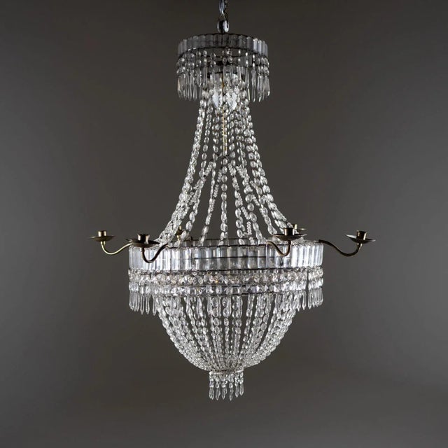 Large Basket Chandelier Candleholder, Early 19th Century For Sale - Image 4 of 13