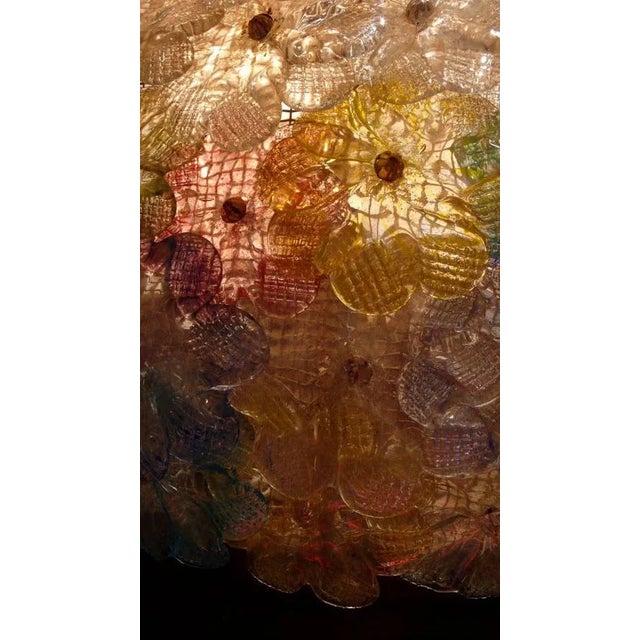 Multi-Color Murano Flower Glass Ceiling Light from Barovier & Toso, 1950s For Sale - Image 3 of 14